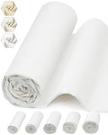 FIVEIZERO 100% Cotton Muslin Fabric by The Yard,59in x 1yd White Bleached Cotton Muslin Cloths–Medium Weight Beige Calico Fabric for Sewing,Quilting,Embroidery,Crafts & Apparel Projects - color: White, size: 1 yard pre cut