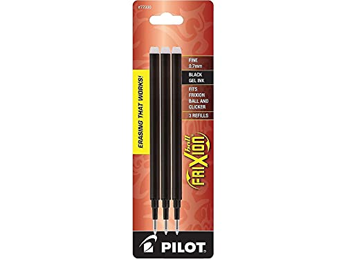 Pilot 77330 Frixion Gel Pen Refills.7mm, Medium Pt, 3/PK, Black - size: 3 Count (Pack of 2)