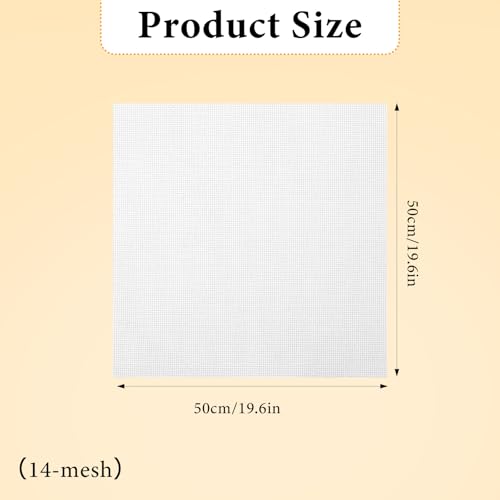 14 Mesh Needlepoint Canvas 20" x 20", 2 Pack Cross Stitch Aida Cloth - size: 20" x 20"