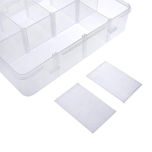 Xiaoyztan Bead Organizer Box Adjustable Dividers 8 Grids Clear 7.3x4.9 Inch - size: 7.9x4.9x1.65 in