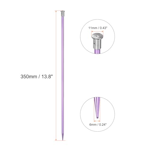 uxcell 4Pcs Aluminum Knitting Needles 6mm (US Size 10) Single Pointed Knitting Needle 13.8 Inches Length Metal Weaving Tool for Handmade Projects DIY, Light Purple - color: US Size 10, size: Light Purple