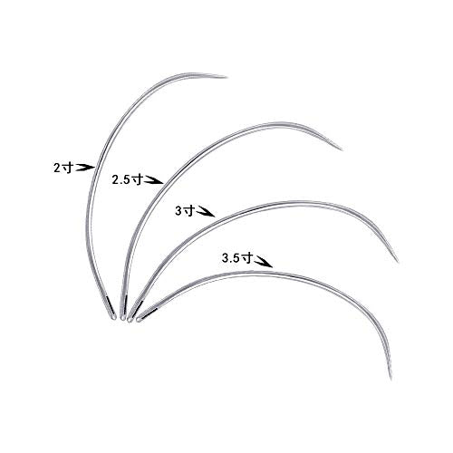 SaiDian 8Pcs Curved Needles 2" 2.5" 3" 3.5" for Carpet Canvas Seat Repair