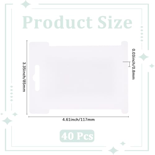 40Pcs White Embroidery Floss Cardboard Yarn Bobbins Organizer Paper Embroidery Cotton Thread Friendship Bracelet String Wrapping Cards Holder Bulk for Cross Stitch Thread Sewing Storage