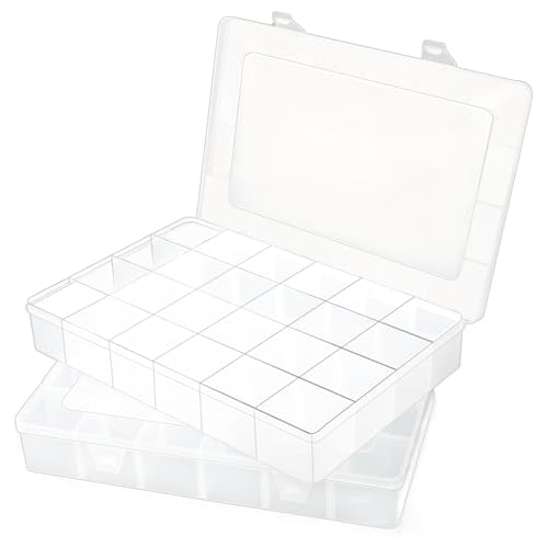 2 Pcs Large 24 Grids Plastic Organizer Box