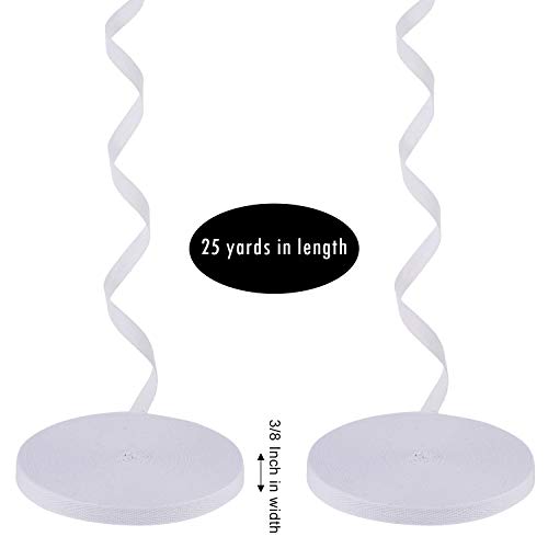 Willbond 100% Cotton Twill Tape 1/2 Inch X 25 Yards Herringbone,None - color: White, size: 3/8 Inch, 27 Yards
