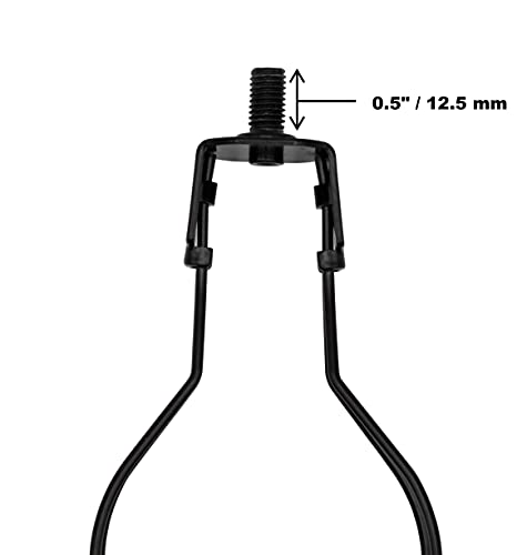 Creative Hobbies® Lamp Shade Light Bulb Clip Adapter Clip on with Shade Attaching Finial Top, Black Color | 2 Pack - color: Black