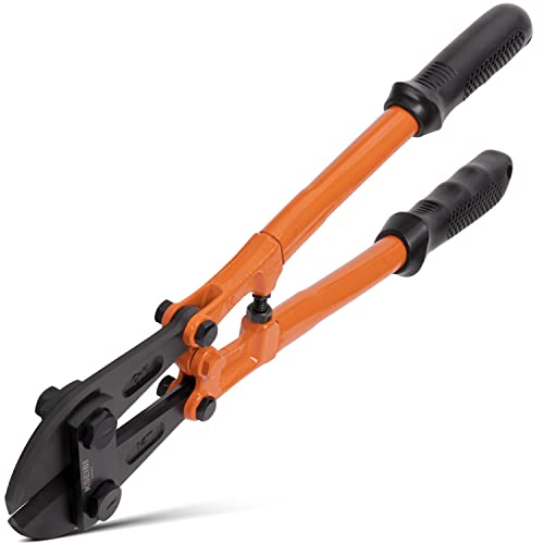 KSEIBI 141575 Small Bolt Cutters 14 inch, Heavy Duty Chrome Vanadium Wire Bolt Cutter with Soft Grip Ergonomic Handle, Ideal for Cutting Small Fences, Steel Wire, Chains, Screws, Locks, and Rivet - size: 14 Inch-350MM