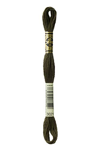 DMC 117-3021 Six Strand Embroidery Cotton Floss, Dark Brown Grey, 8.7-Yard