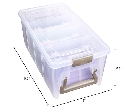 ArtBin Semi Satchel Photo Storage Photo & Craft Organizer Set, Large Box with [8] Plastic Storage Cases Inside, Clear - style: Semi Photo Satchel