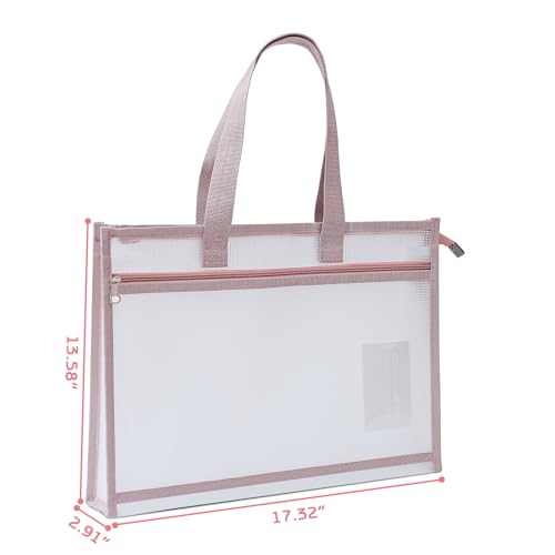 A3 Sewing Project Bags, Mesh Zipper Pouch Bag for Quilting (Pink) - color: Pink, size: A3