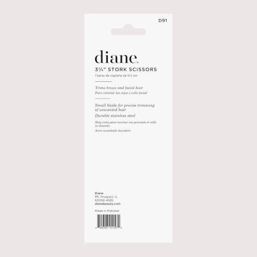 Diane Stainless Steel Stork Eyebrow Scissors, Precision Facial Hair & Brow Trimming Scissors for Women & Men, Sharp Ergonomic Beauty Grooming Scissors for Eyebrows, Mustache & Stray Hair Shears, 3.75"