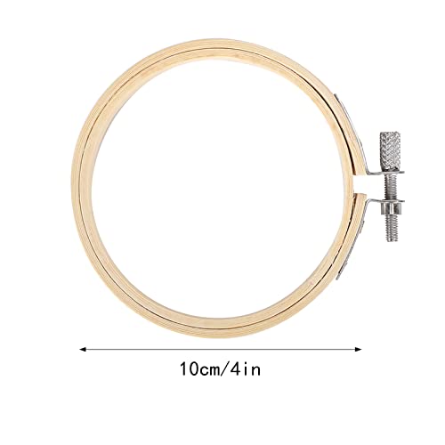 12Pcs 3.5Inch Bamboo Embroidery Hoops Wooden Round Adjustable Stitch Hoop Ring for Art Crafting Handy Sewing Cross Stitching
