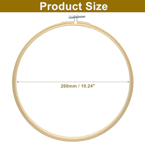 Unlorspy 10-Inch Circle Embroidery Hoops, Round Wood Bamboo, 6Pcs - size: 10"