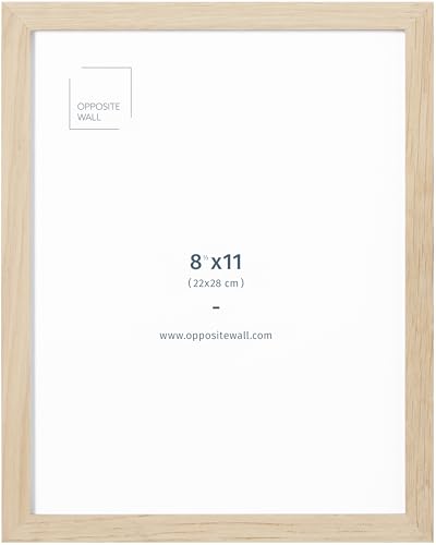 Opposite Wall - 8.5 x 11 in - Natural Solid Oak Wood Picture Frames - Lightweight, Versatile & Shatterproof - Wall Hanging & Tabletop Photo Frame - Office, Gallery & Home Decor - color: Natural, size: 8.5x11 in