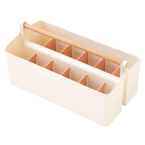 Vidifor Art Supply Organizers Caddy with Handle, Desk, Makeup Caddy and Tote (White+Pink, Large) - color: White+Pink