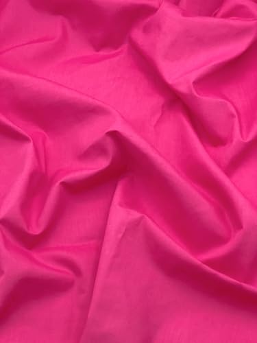EOVEA - Cotton Polyester Fabric by The Yard – 60" Wide Broadcloth Fabric, Soft, Lightweight & Breathable Material for Lining, Curtains, Bedding, Skirts, Sewing Projects (Fuchsia,1 Yard) - color: Fuchsia, size: 1 Yard