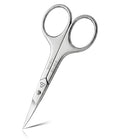 SILLVER Nail Scissors Curved Professional for Women and Men, Facial Hair Small Grooming Scissors for Nail, Eyebrows, Nose Hair, Mustache, Beard, Eyelashes, Dry Skin - Manicure Scissors - size: Heavy 6-1.5mm Blade Width
