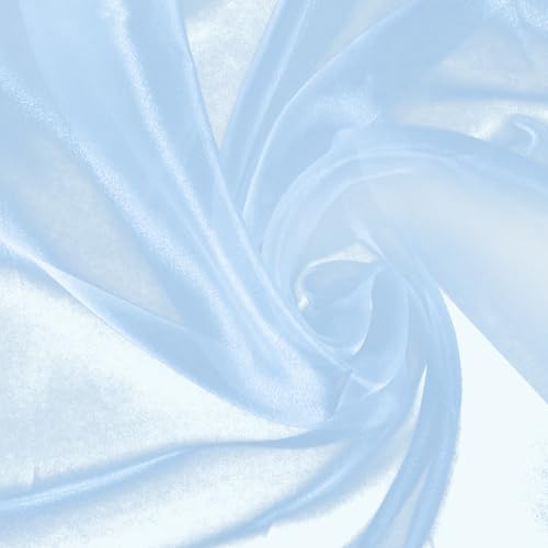 Manyshofu Baby Blue Organza Fabric by The Yard, 60 Wide (1 Yard) - color: Baby Blue, size: 1 Yard