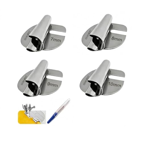 4PCS Universal Sewing Rolled Hemmer Foot for Sewing Machine - size: 7/8/9/10mm Rolling Hem