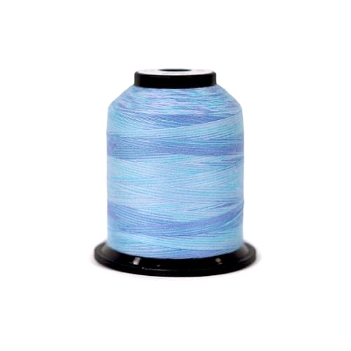 Finesse Variegated Thread | 100% Polyester, 3ply, 50wt | 1100yds Stackable Thread Cones for Quilting and Sewing… (Bright Blue Sky) - color: Bright Blue Sky