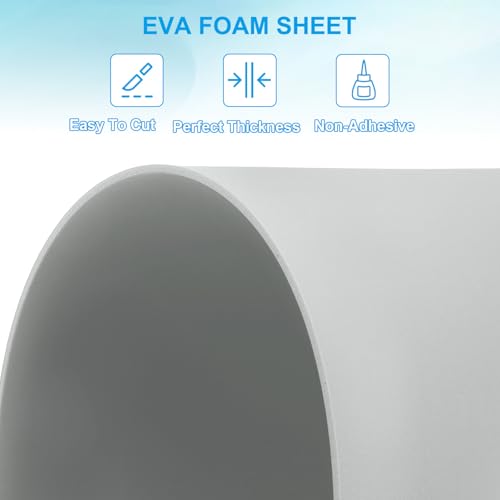 PATIKIL EVA Foam Sheet 10Pcs 12x8 Inch 2mm Thick Gray - color: Gray
