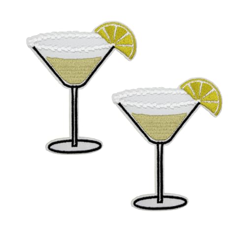 3'' Lemon Drop Martini Embroidered Iron-On Patches