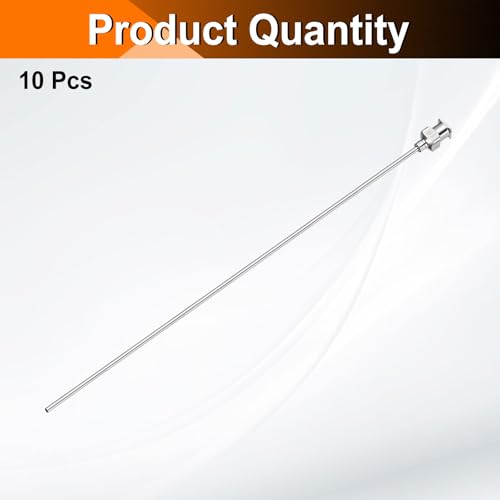 HARFINGTON 10pcs Dispensing Needles 16 Gauge 6 Inch Stainless Steel Blunt Tip Luer Connector for Refilling Glue Oil Thick Liquids Ink Lab Use, Silver - size: 16G 6"