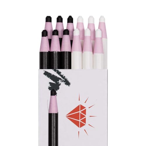 HOMSSEM 12-Pack Multi-Surface China Marker & Peel Off Grease Pens Blk Whi - color: Black 6p + White 6p