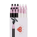 HOMSSEM 12-Pack Multi-Surface China Marker & Peel Off Grease Pens Blk Whi - color: Black 6p + White 6p