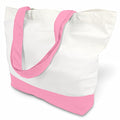 TOPDesign 1-Pack Super Strong Large 12oz Cotton Canvas Tote Bag, Reusable Grocery Shopping Cloth Bag, Fashionable Two-Tone Tote for Crafts, DIY Your Creative Designs - color: Pink/White