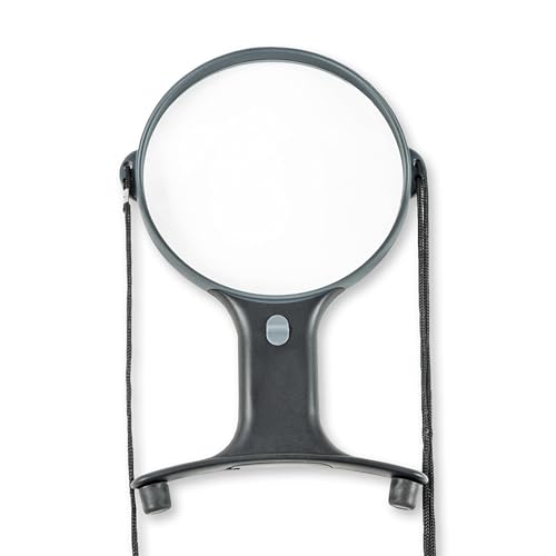 Carson Optical MagniShine LED Lighted 2x Power Hands-Free Magnifier (HF-66) , Black