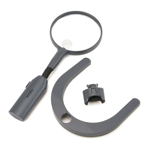 Carson MagniLamp LED Lighted 2x Hand Held or Hands Free Hobby Magnifier with Flexible Gooseneck for Reading, Crafts, Soldering, Jewelry and other Tasks and Hobbies For a Work Bench or Desk Top (GN-55)