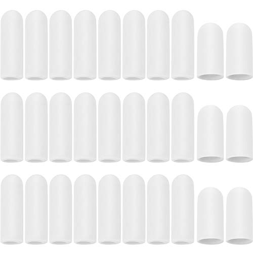 Frienda 30 Pcs Silicone Gel Finger Protector, 2 Sizes(White) - color: White