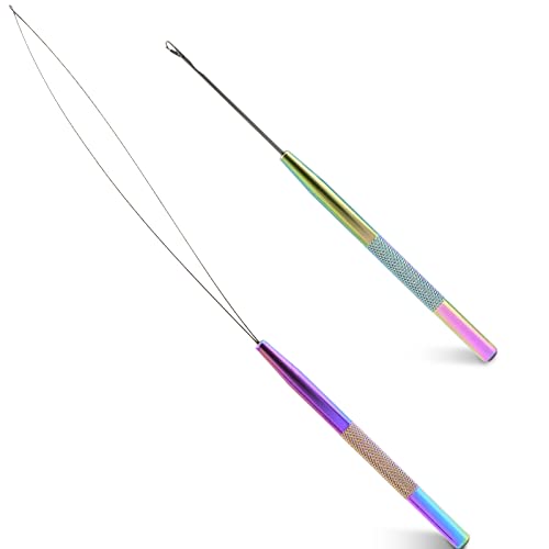 NEWISHTOOL Stainless Steel Hair Extension Loop Tool Kit Beads Device Tool - color: Neon