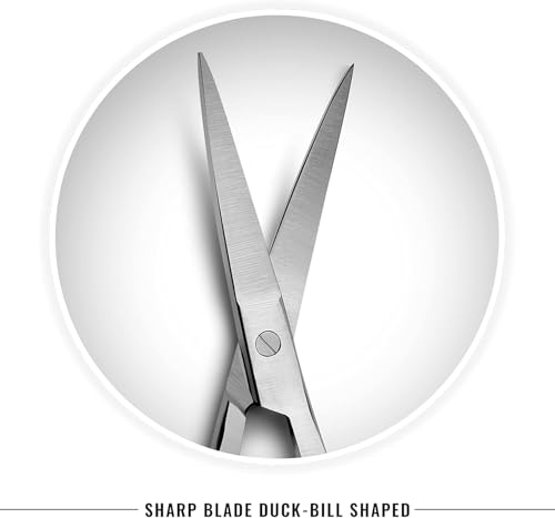 Bent Handle Embroidery Scissors – 6 Inch Double Curved Premium Stainless Steel Scissor with Curved Blades – Suitable for Machine Embroidery, Fabric Stitches, and Crafting