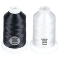 Simthread 2Pk 5500Y 40WT Polyester Embroidery Thread Black900 White001 - color: Classic Duo(Black+White)