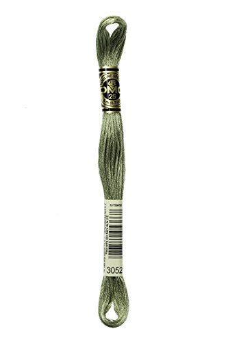DMC 117-3052 Six Strand Embroidery Cotton Floss, Medium Green Grey, 8.7-Yard