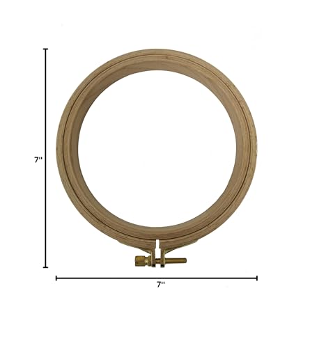 Nurge Premium Quality Beech Wood Embroidery Hoop, Cross Stitch Hoop with Gold Plated Adjustable Brass Screw for DIY Projects Ideal for Crafters,Beginners & Professionals - 5.12" Diameter & 0.62" Thick - size: 5.12" / 130mm Dia