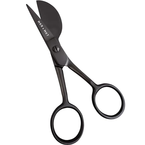 Applique Embroidery Scissors Set - Duckbill & Needlepoint, 4.5", Black - color: Black