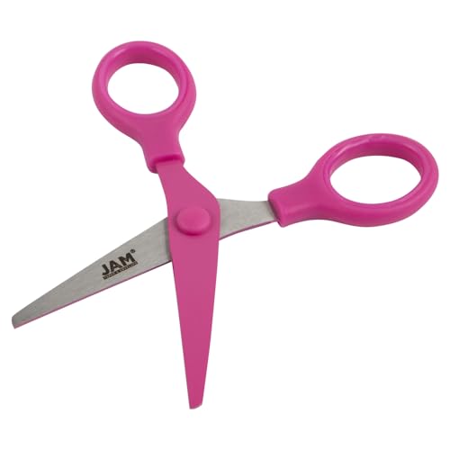 JAM PAPER Multi-Purpose Mini Scissors - 5 Inch - Pink - Soft Grip & Stainless Steel Precision Blades - Sold Individually - color: Pink, size: Mini (5 Inch)