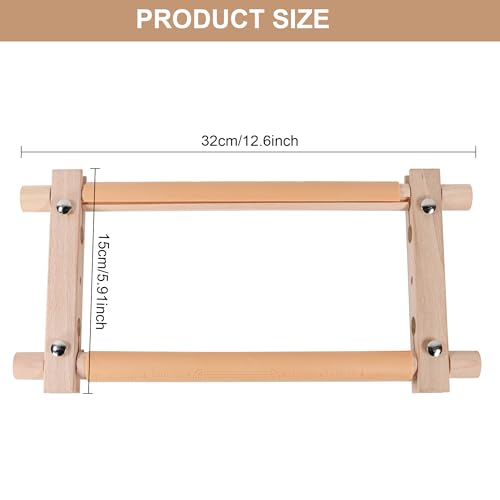 Small Beech Wood Tapestry Embroidery Frames, Scroll Stitching Holder for Cross Stitch, Needlepoint, Quilting & Sewing Projects - style: 12" x 6"