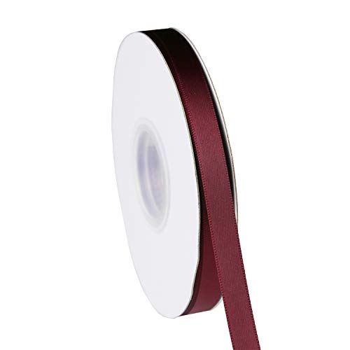 ITIsparkle 3/8" Inch Double Faced Satin Ribbon 50 Yards-Roll Set for Gift Wrapping Scrap Books Party Favor Hair Braids Baby Shower Decoration Floral Arrangement Craft Supplies, Burgundy 277# Ribbon - color: Burgundy