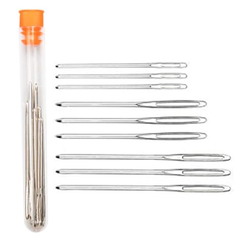 Hekisn Large-Eye Blunt Needles, 12 Pieces Pro Quality Stainless Steel Yarn Knitting Needles, Sewing Needles, Crafting Knitting Weaving Stringing Needles (12 Pieces) - color: 12 Pieces