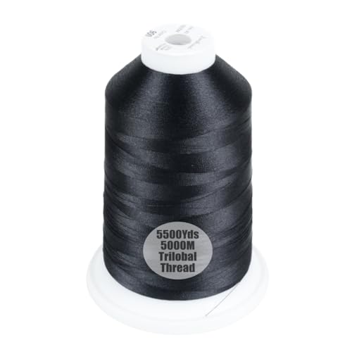 Simthread 5500Yds/5000M 40WT Polyester Embroidery Thread Black 900 - color: Black-900