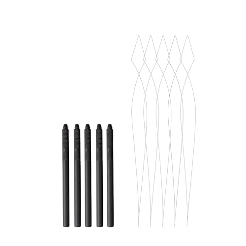 5Pcs Hair Extension Looper for Micro Beads Rings Removable Wire Threading Tool for Weft Extensions Feather Extensions Beader for Microlinks Microbeads Tubes - color: 3 Black
