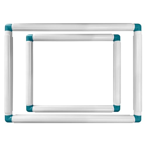 2 Pack Square Embroidery Hoops, Cross Stitch Snap Frames 9x11 & 11x15