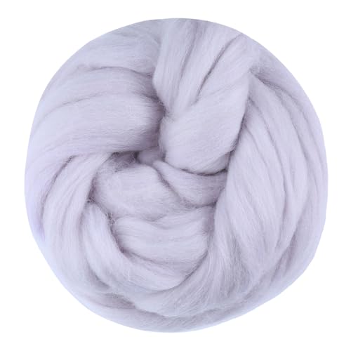 3.53oz Needle Felting Wool Roving for Needle Felting Grey Felting Wool - color: grey