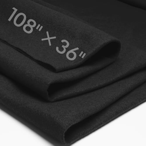 Black Fabric Sheet 108" X 36", 1.4mm Thick Large Soft Durable Flexible Craft Felt by The Yard, Nonwoven Fabric for DIY Sewing, Arts and Crafts, Decoration Projects - color: Black, size: 3 yard pre cut