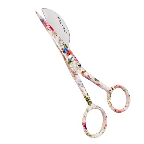 Applique Embroidery Scissors Set - Duckbill & Needlepoint, 4.5", Floral - color: Floral