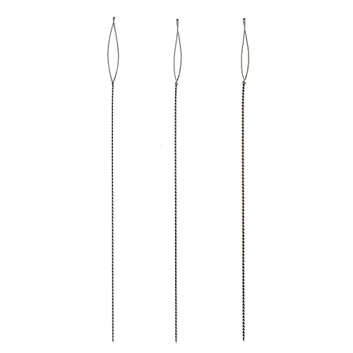 The Beadsmith Basic Elements Collapsible Eye Needles – 2.5 Inch Long – Flexible Twisted Wire – Large Eye, Easy to Thread – 3 Needles in Assorted Sizes - size: 2.5" Long - 3 Needles